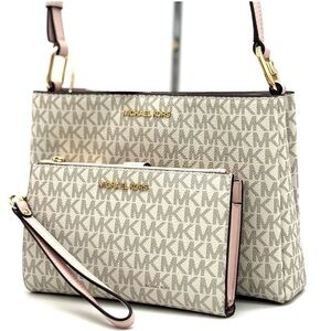 Michael Kors Trisha MD Triple Compartment Xbody Bag & Double Zip Wallet Set